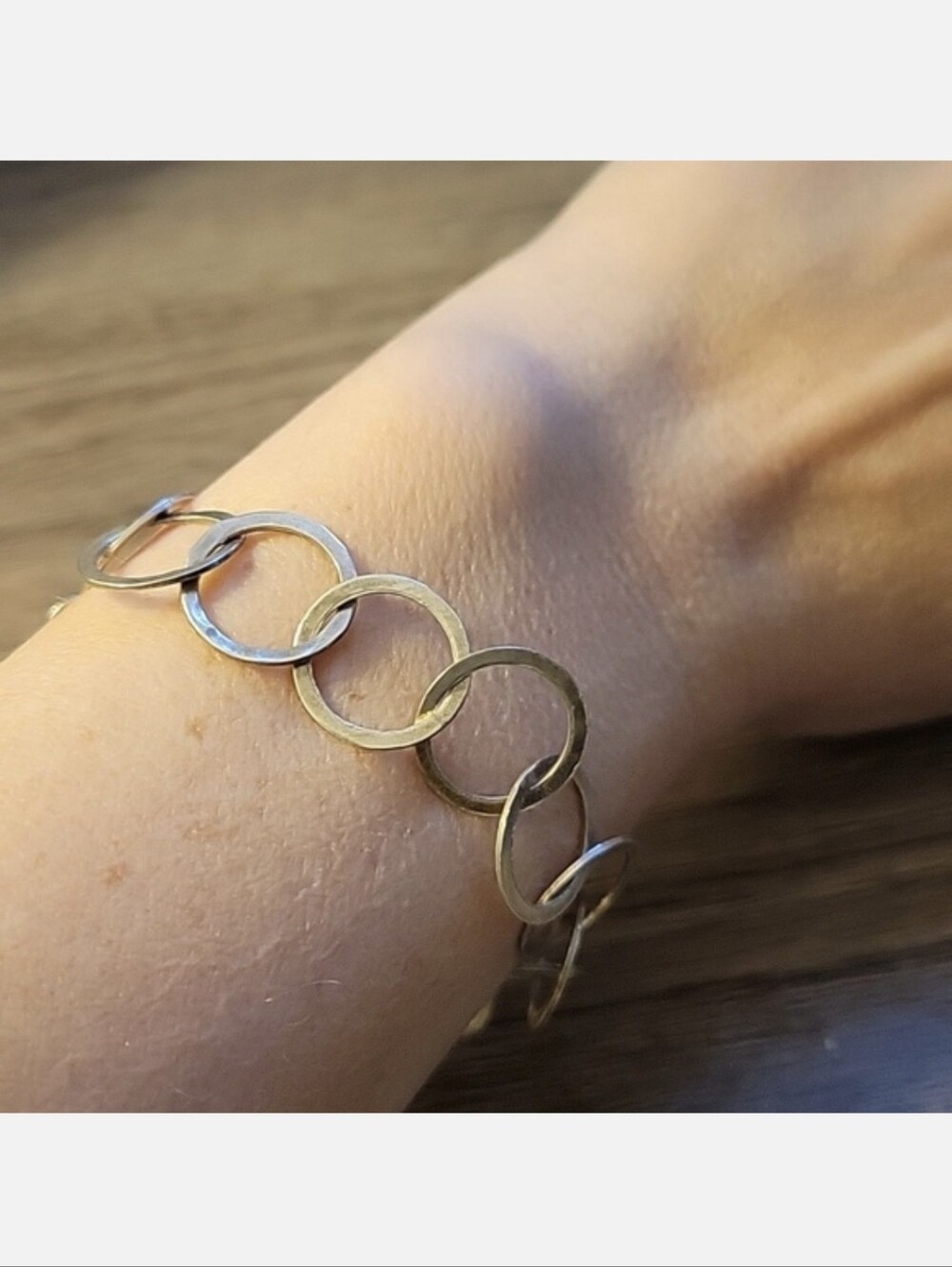 Tanya Moss Classic Linked Circle Bracelet With Butterfly Motif Sterling Silver